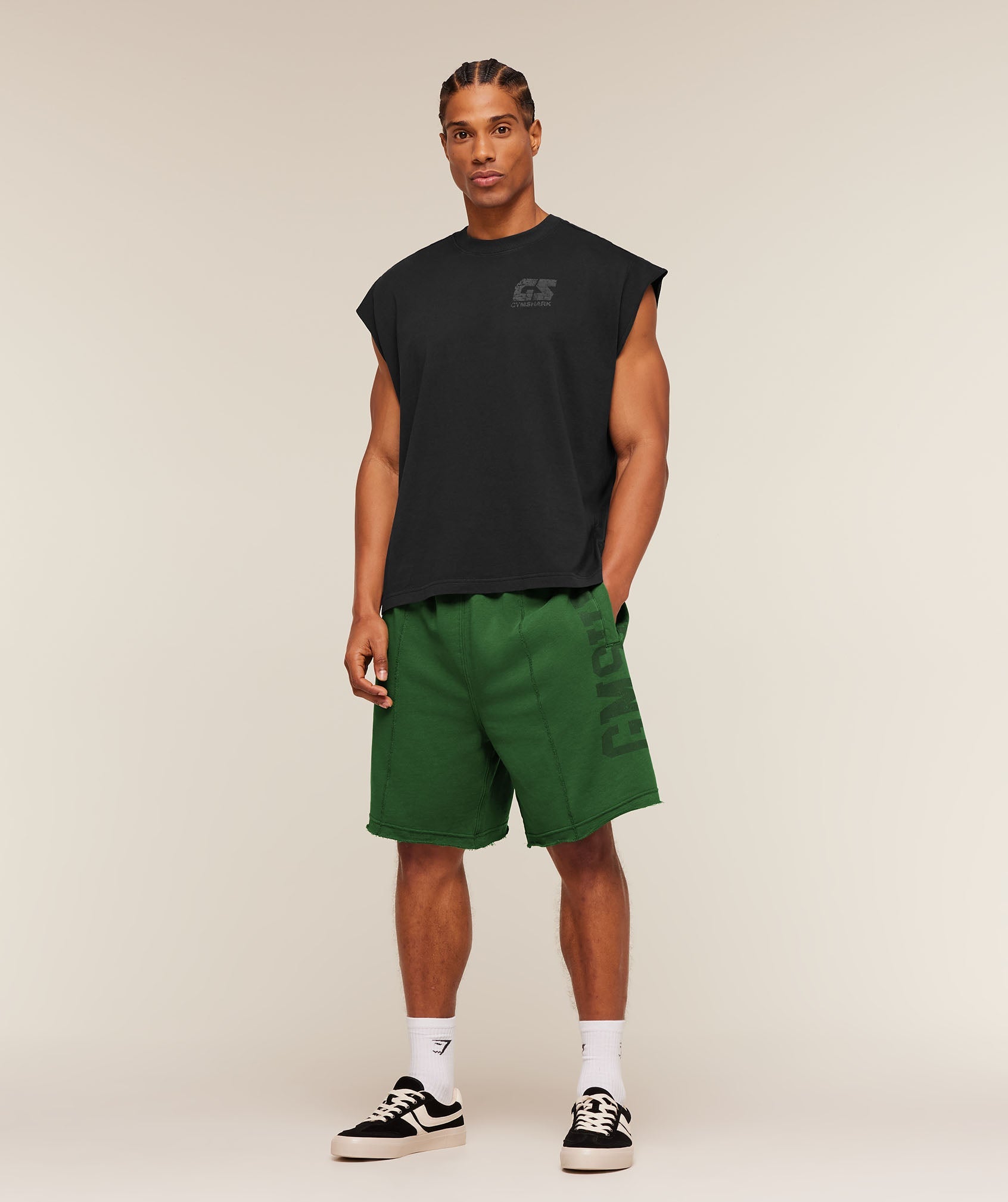 Gymshark Accent Graphic Sweat Shorts Athletic Green
