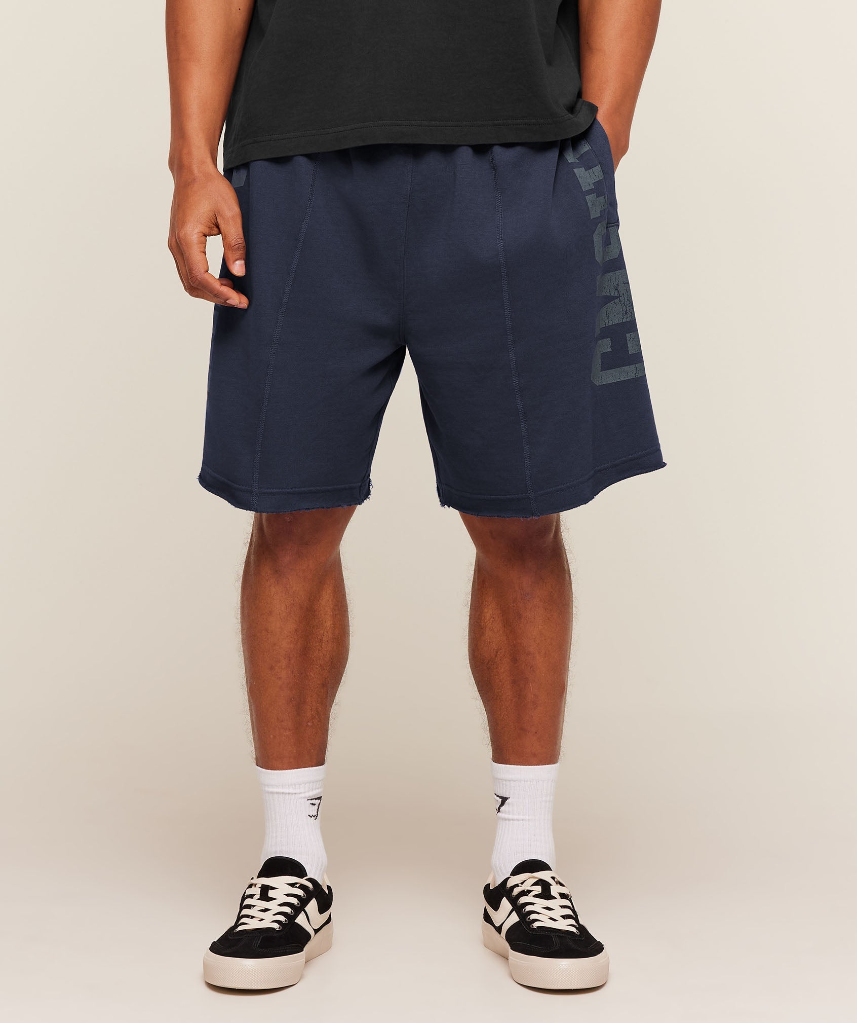 Gymshark Accent Graphic Sweat Shorts Heavy Blue