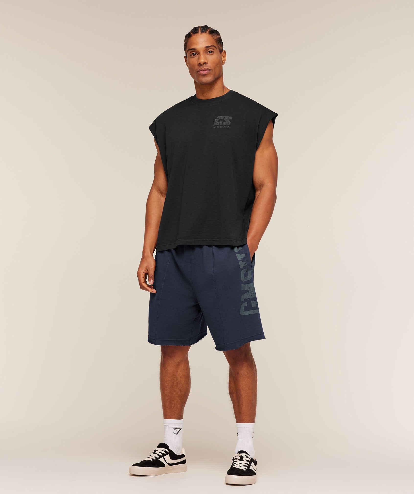 Gymshark Accent Graphic Sweat Shorts Heavy Blue