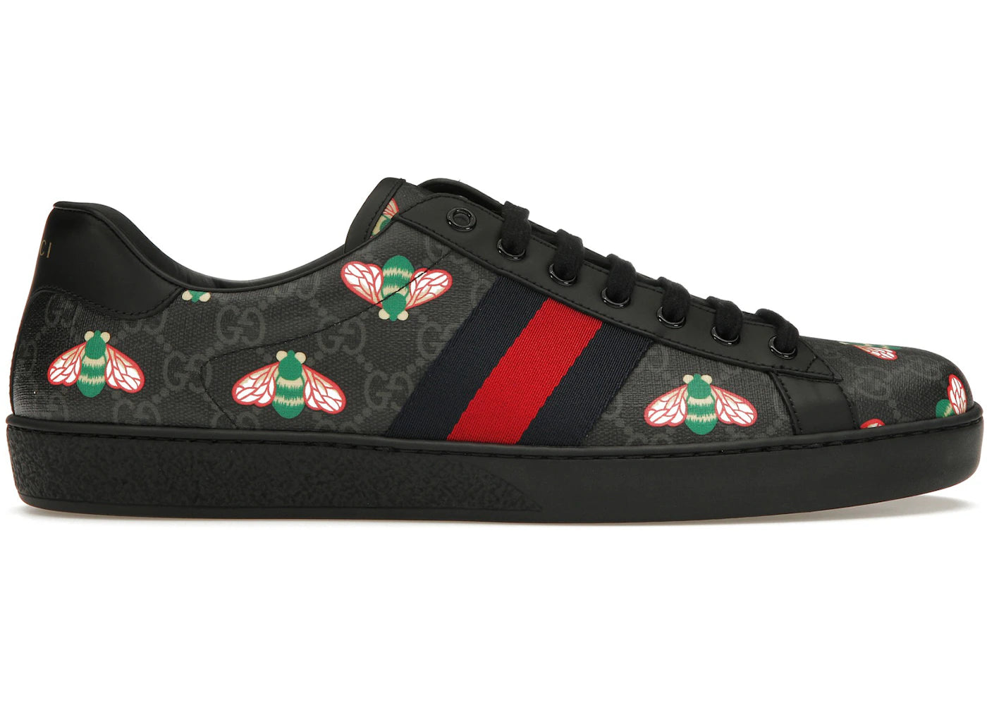 gucci ace bee print black