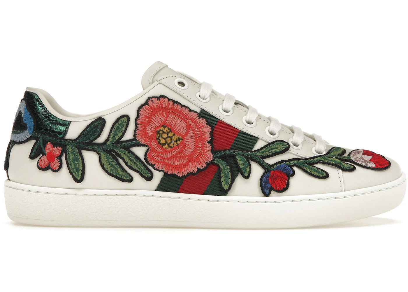 gucci ace embroidered floral