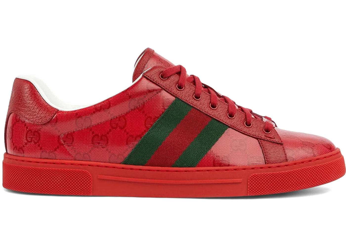 Gucci Ace Gg Crystal Canvas Red