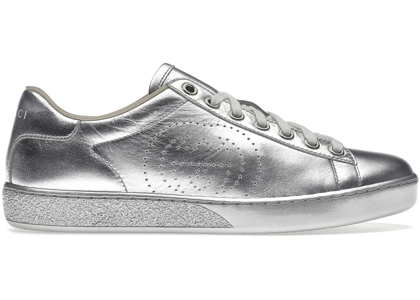 gucci ace metallic silver (women's)