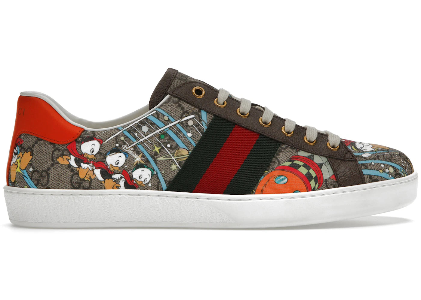 gucci ace x disney huey, dewey, louie print