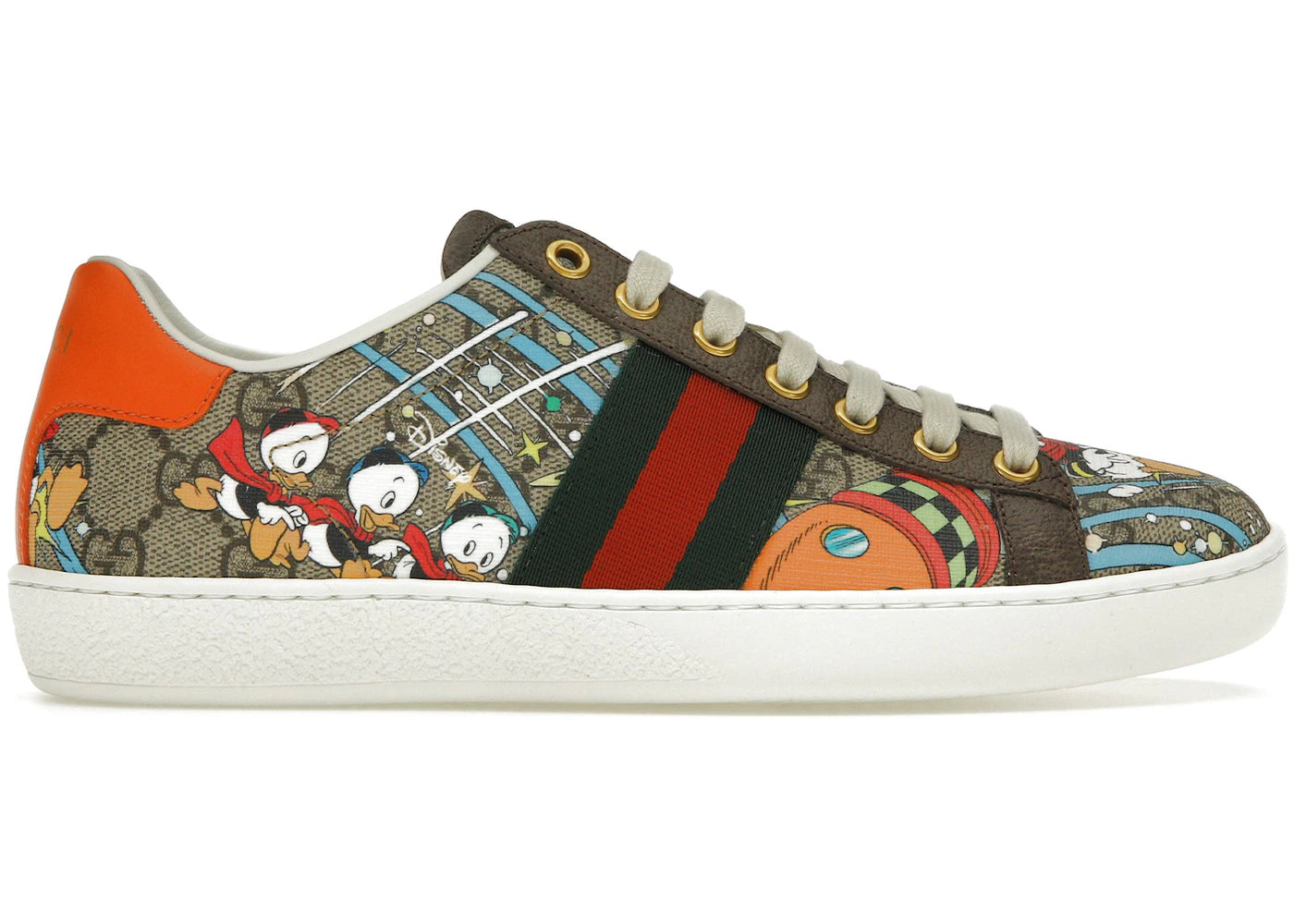 gucci ace x disney huey, dewey, louie print (women's)