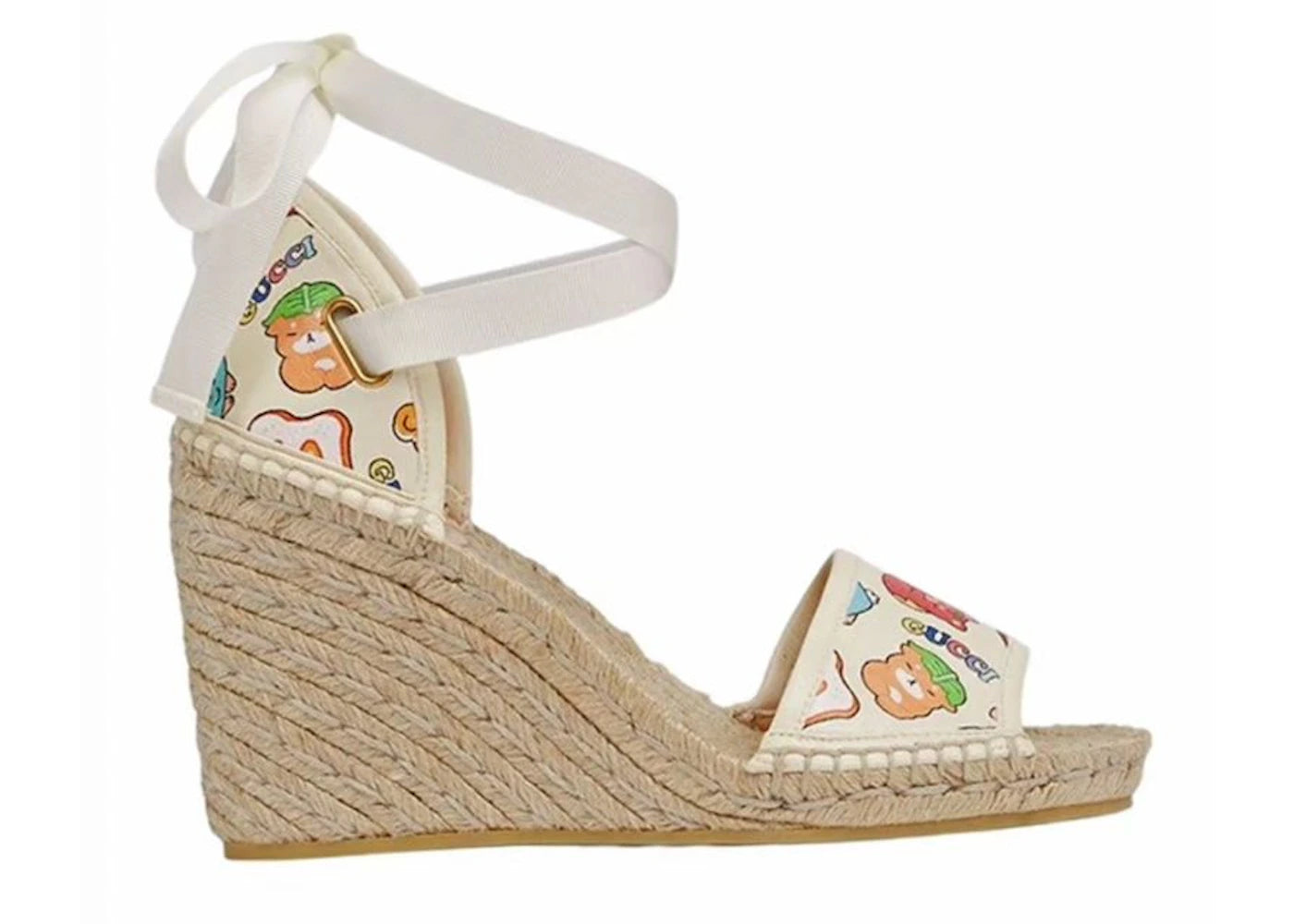 gucci animal print espadrille white multi (women's)