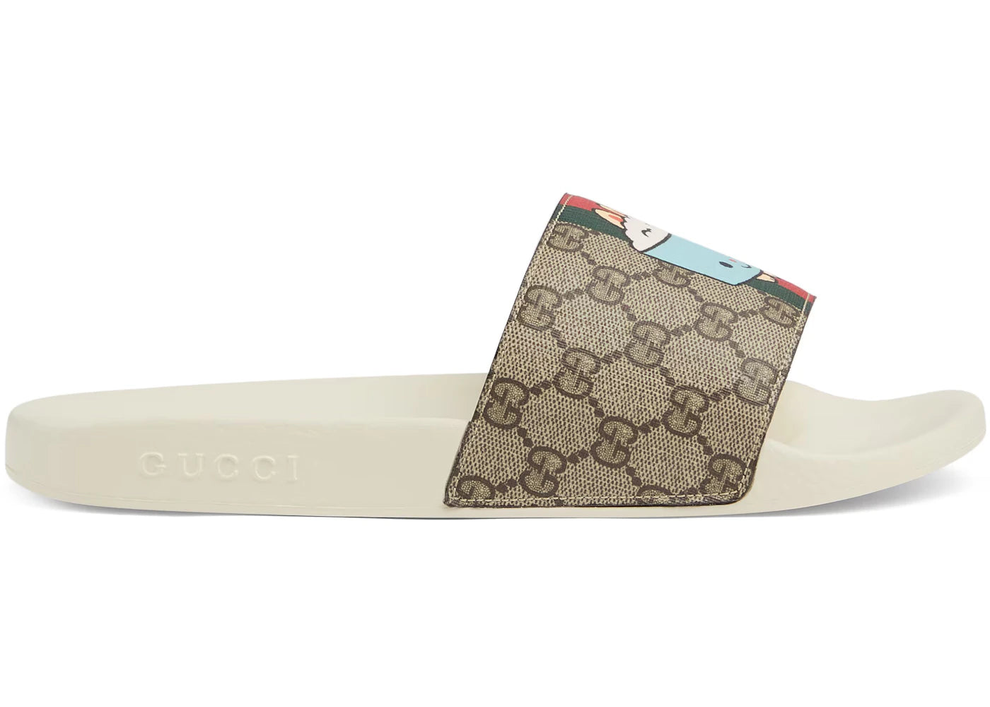 gucci animal web slides beige