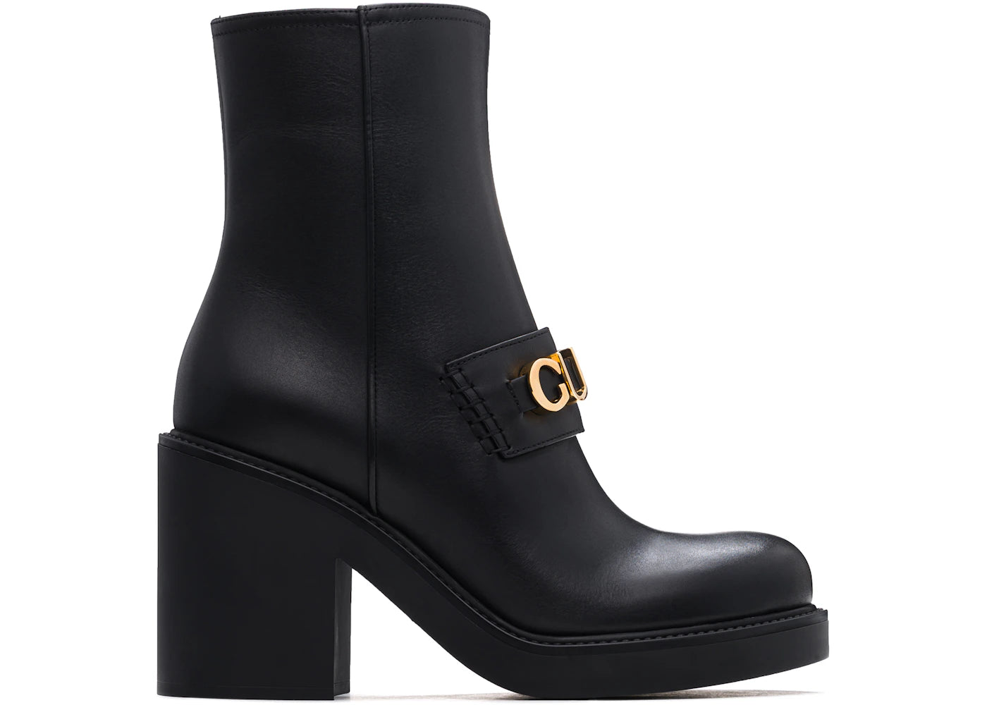 gucci ankle leather boots black (women's)