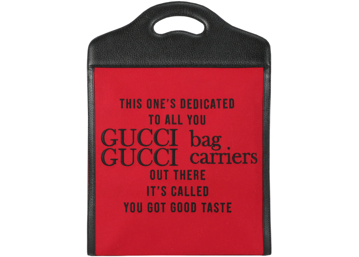 Gucci Aria 100Th Anniversary Embroidered Tote Red