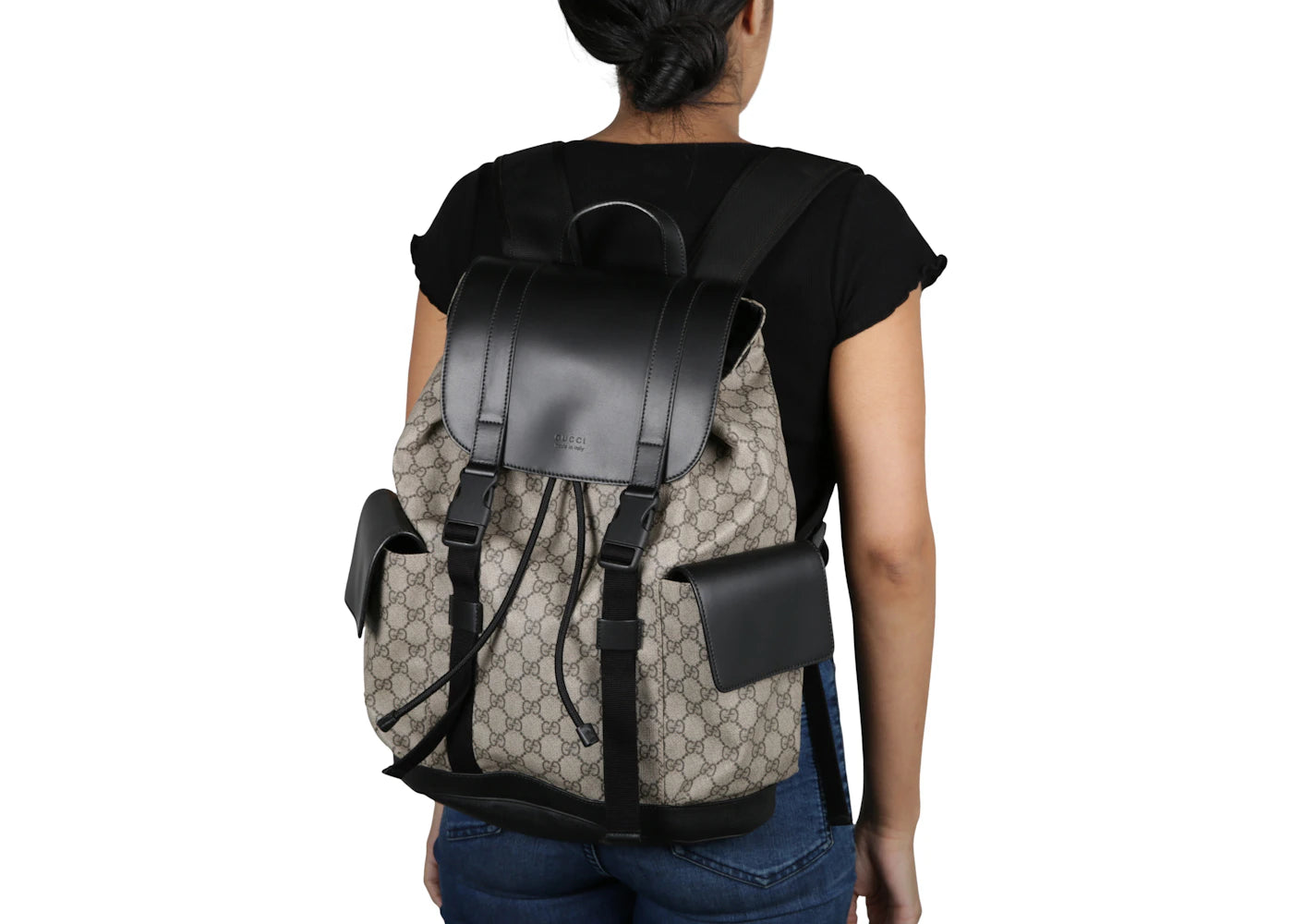 gucci soft backpack monogram gg black/brown