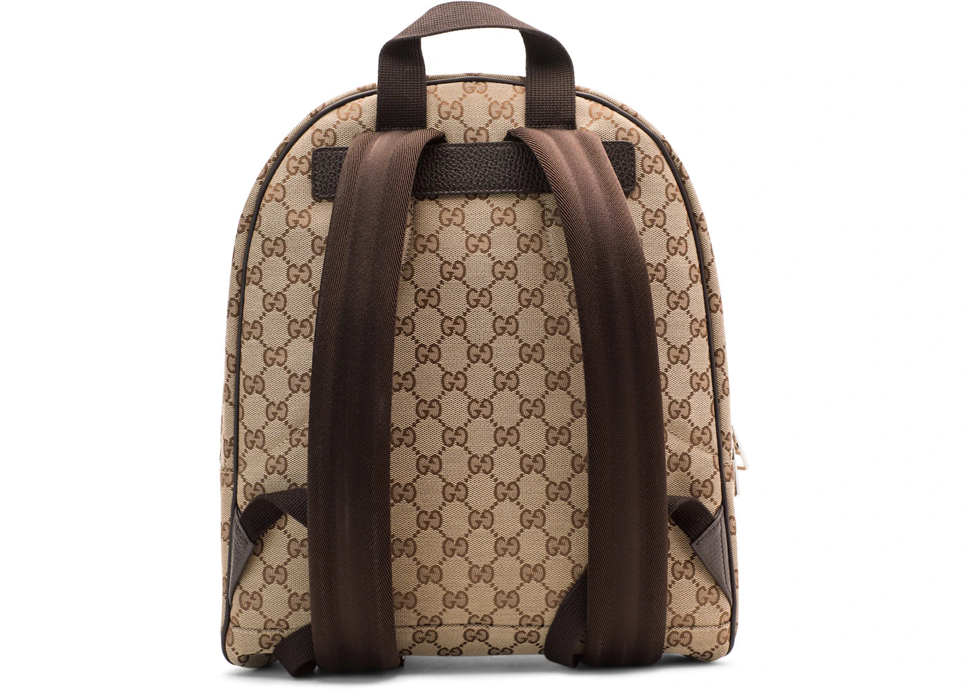 gucci top zip backpack monogram gg beige/brown