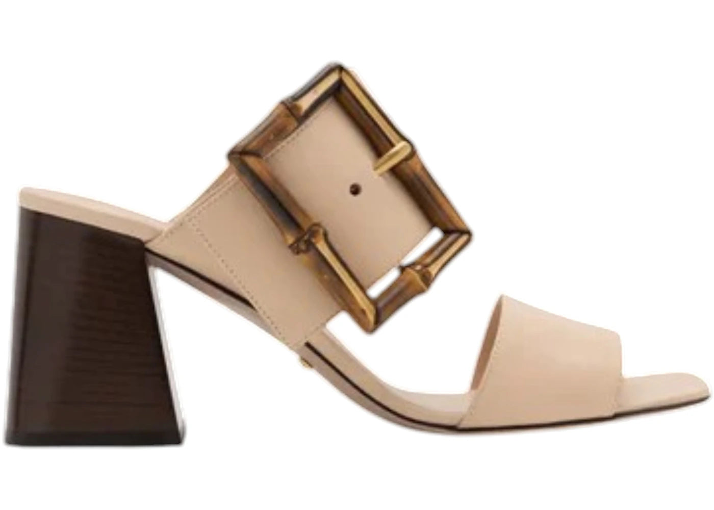 Gucci Bamboo Buckle Leather Sandal Beige