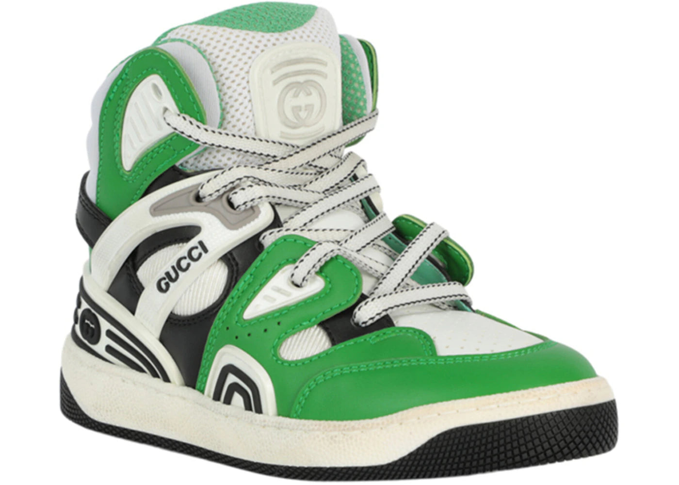 gucci basket leather high green multi (kids)
