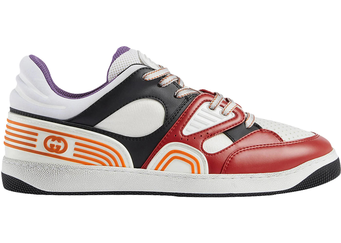 gucci basket low-top sneaker red black