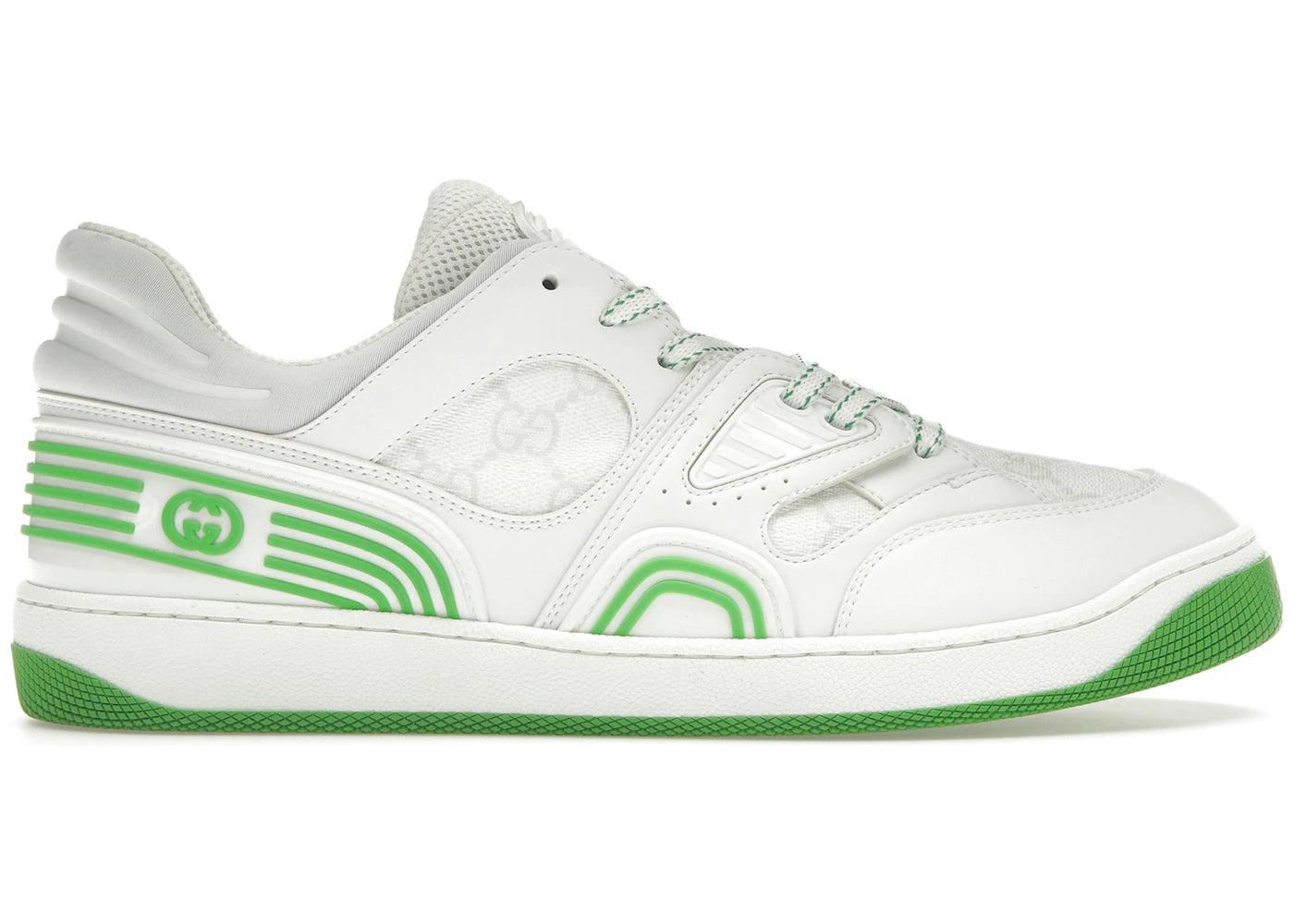 gucci basket low white demetra green