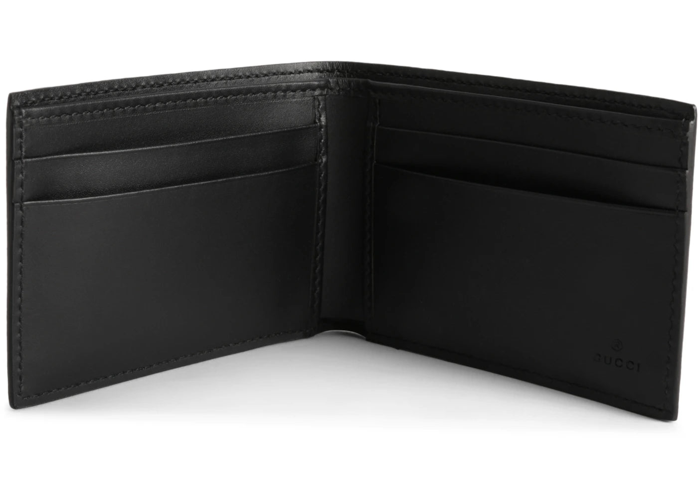 Gucci Bifold Wallet Gg Supreme Kingsnake 4 Card Slots Black