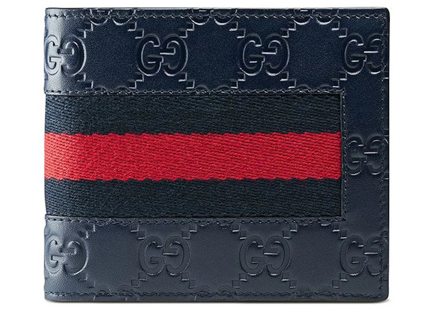 Gucci Bifold Wallet Signature Web (8 Card Slots) Blue