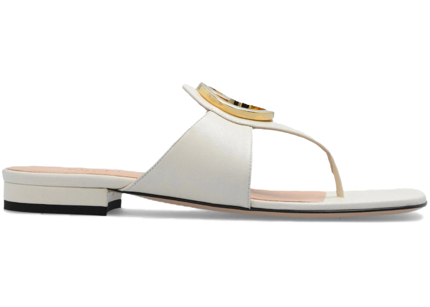 gucci blondie thong leather sandals white (women's)