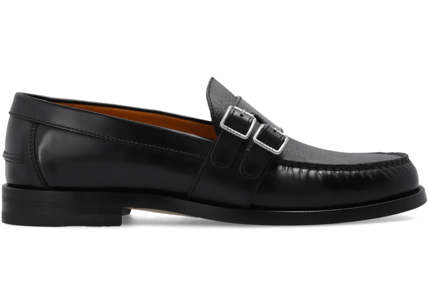 gucci buckle loafer gg monogram black