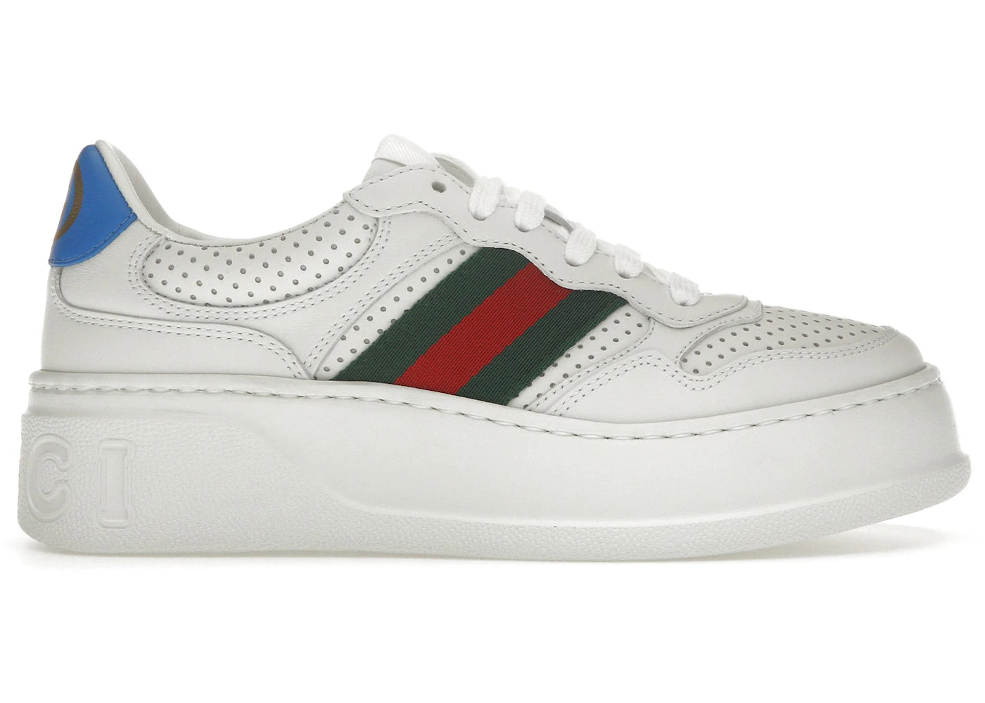 gucci chunky gg web sneaker white blue (women's)