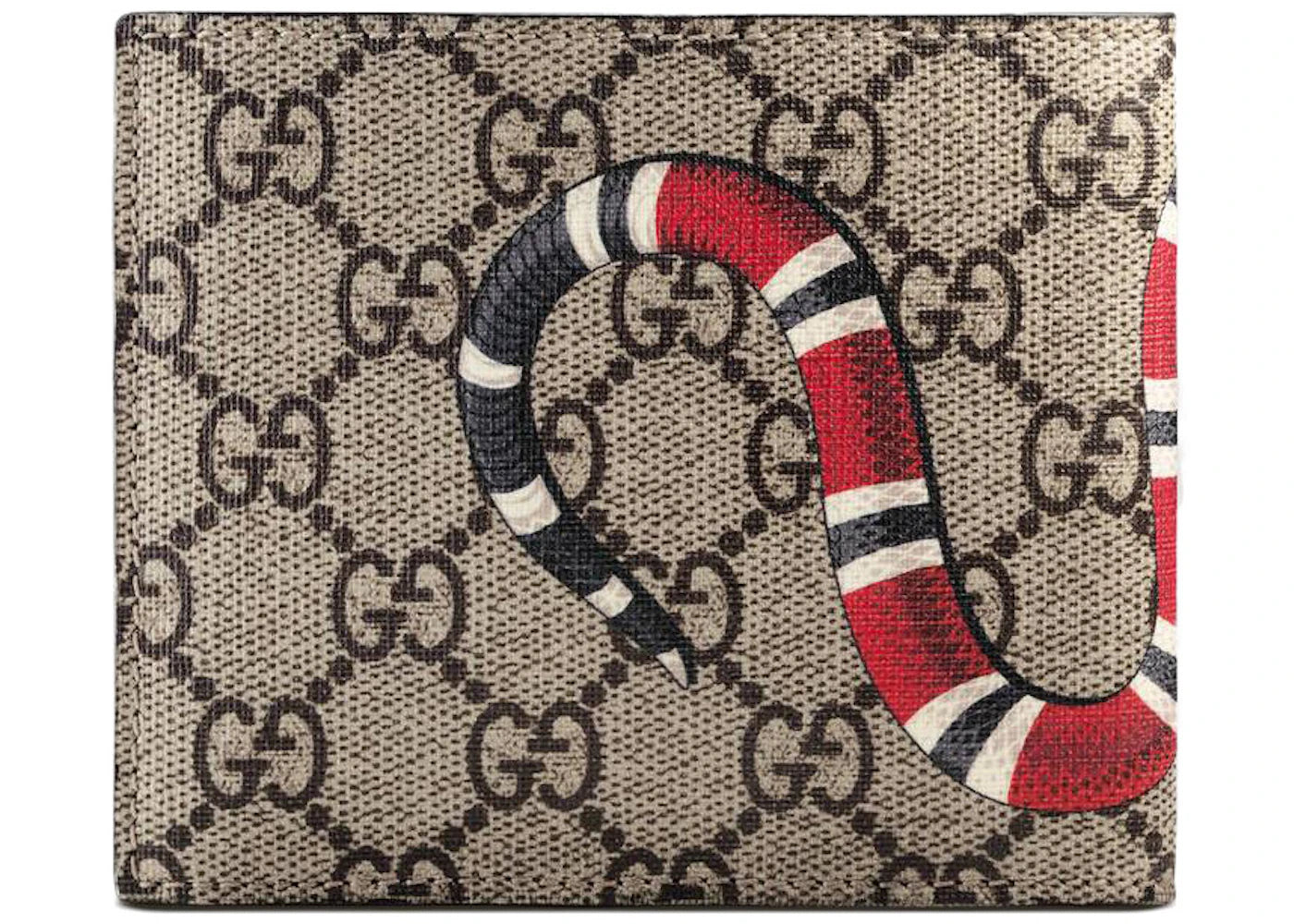gucci coin wallet gg supreme kingsnake print beige/ebony