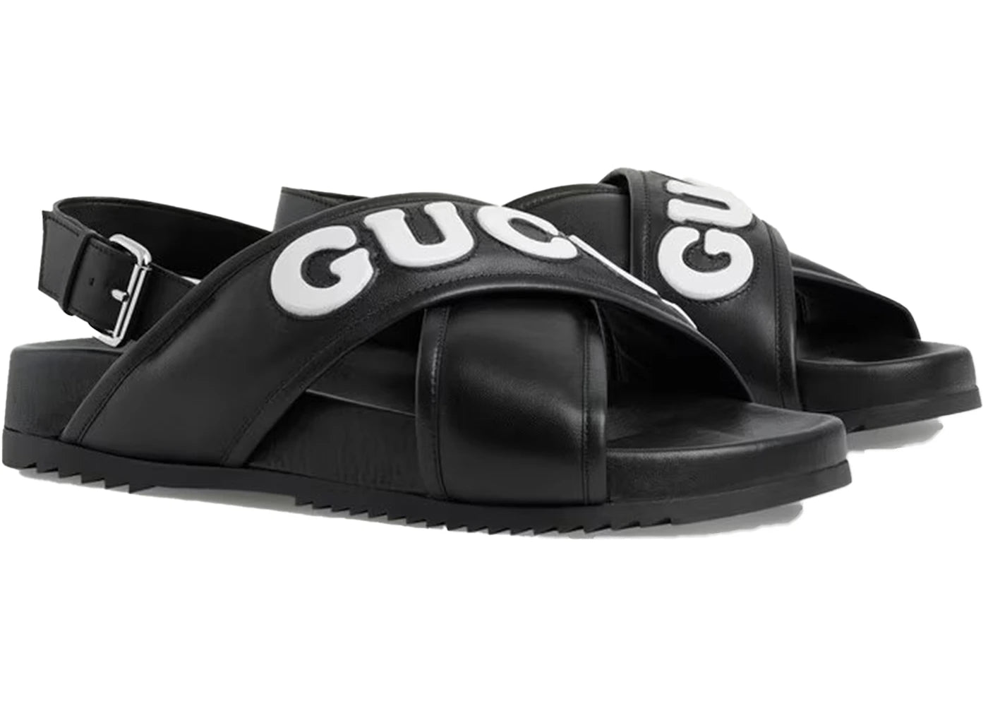 gucci crossover sandals black