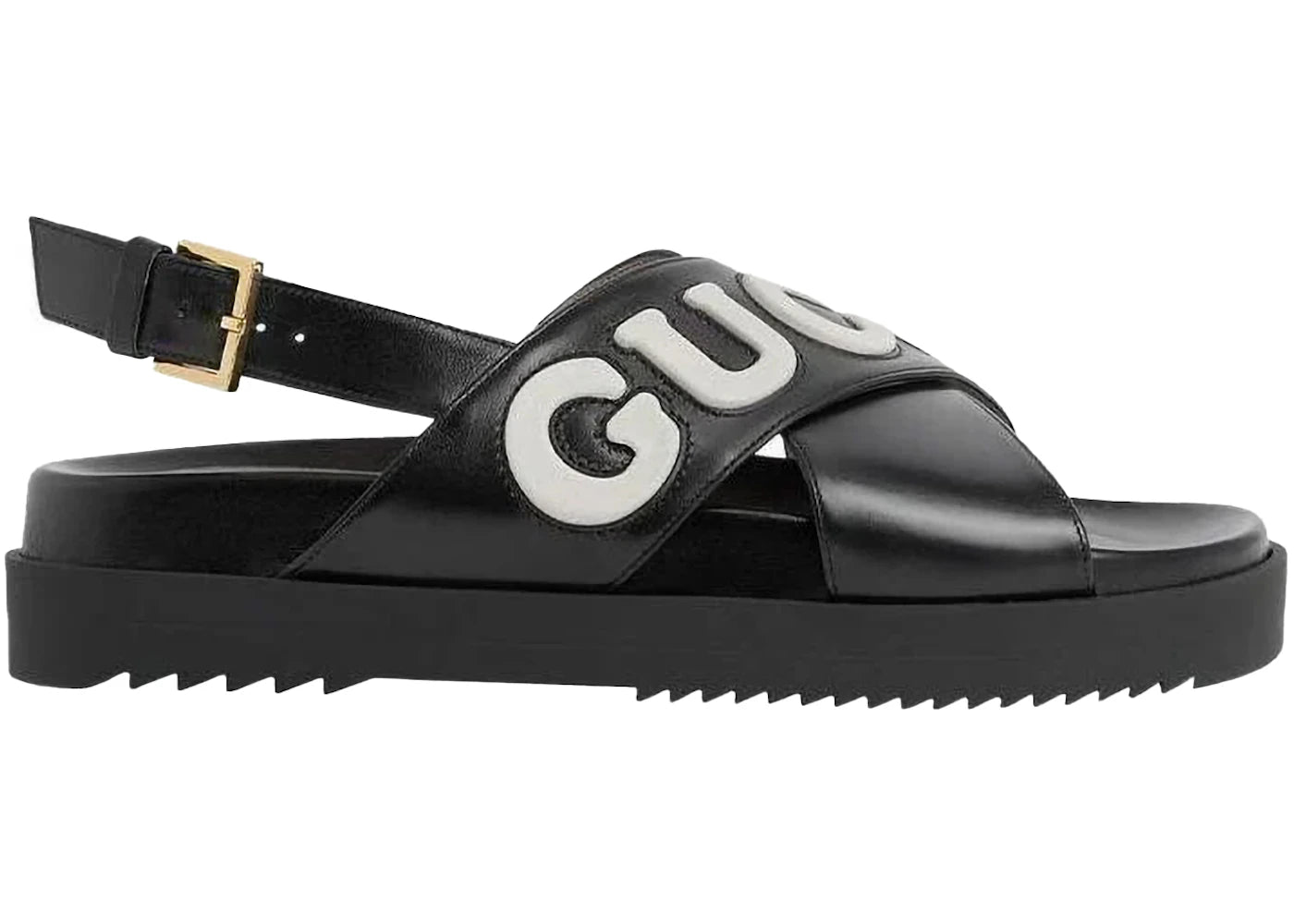 gucci crossover sandal black (women's)