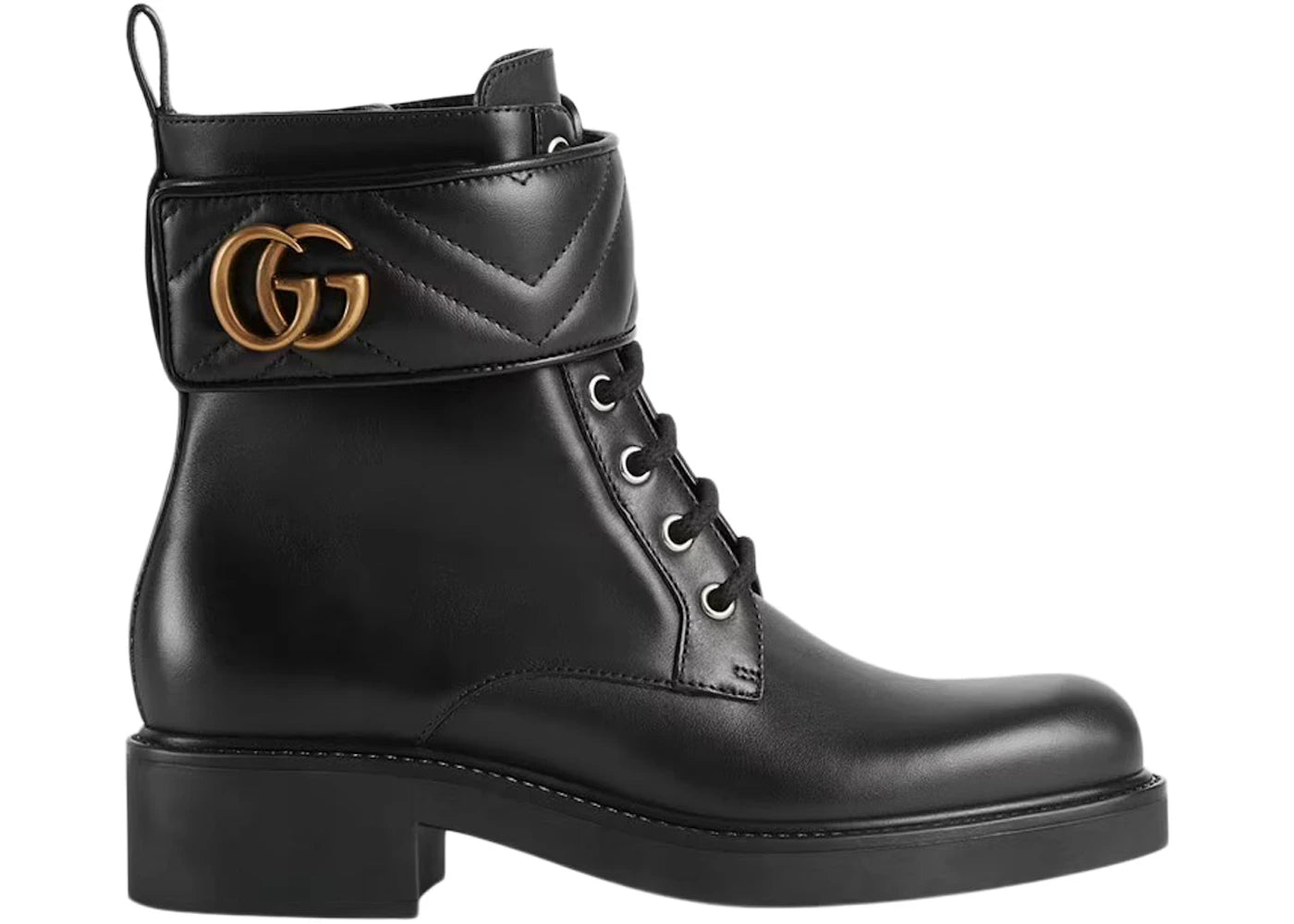 gucci double g 40mm ankle boot black leather