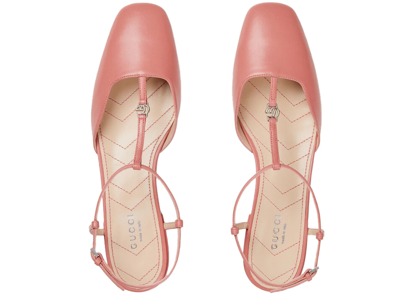 gucci double g ballet flats pink leather (women's)