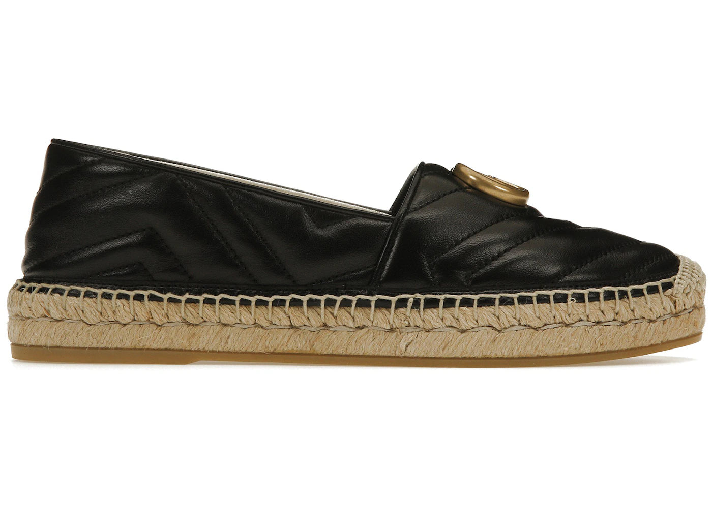 gucci double g espadrille black leather