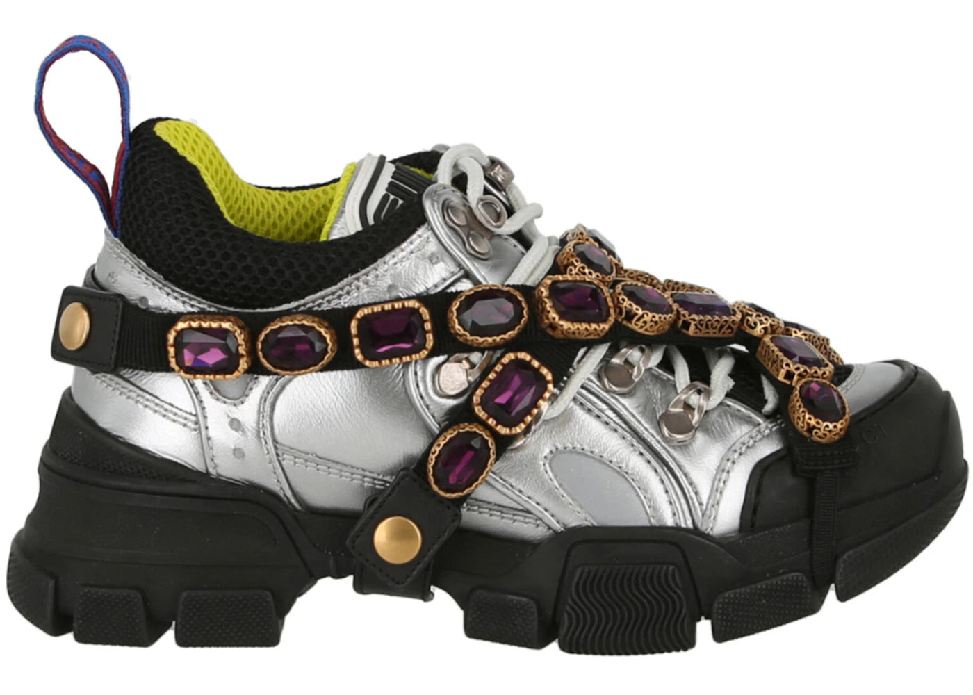 gucci flashtrek chunky leather sneakers multi (women's)