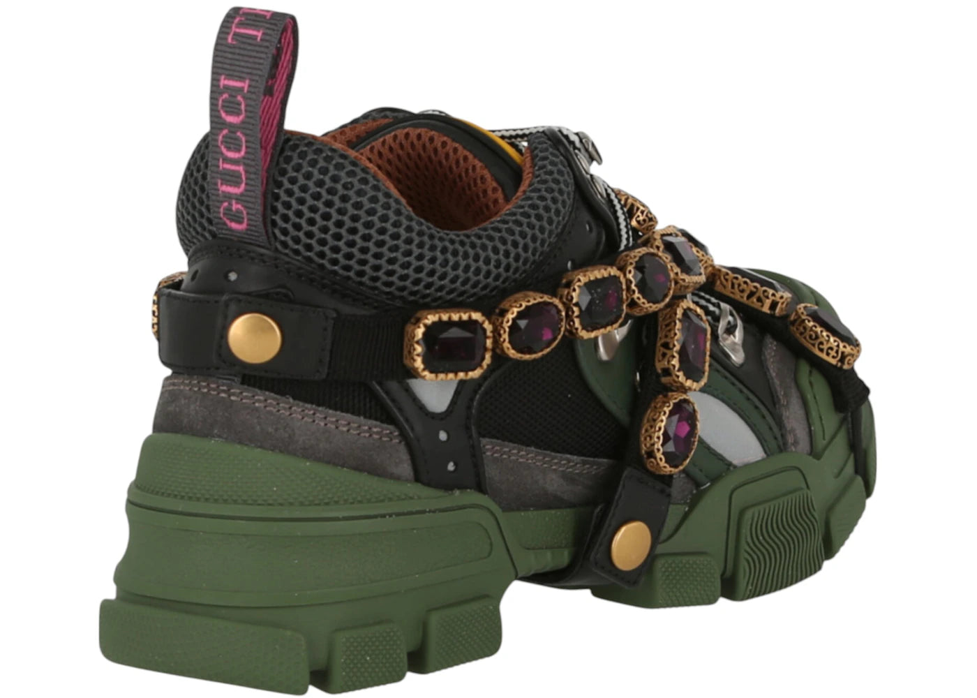 gucci flashtrek sega green removable crystal (women's)