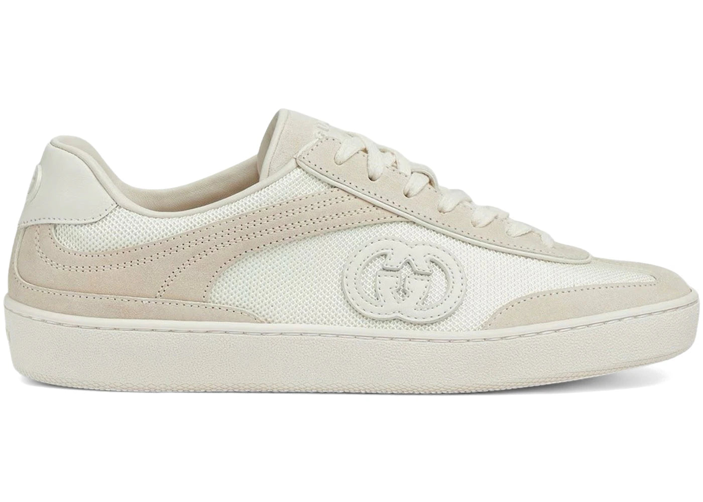 Gucci G75 Low Sneakers Interlocking G White Suede (Women'S)