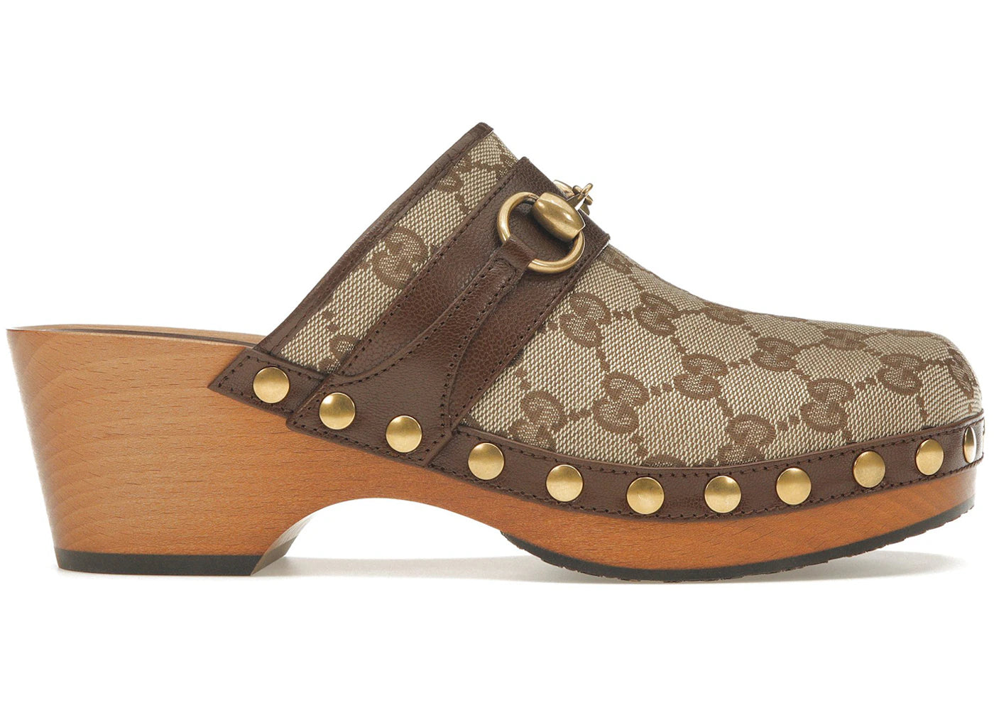 gucci gg 35mm clog beige canvas