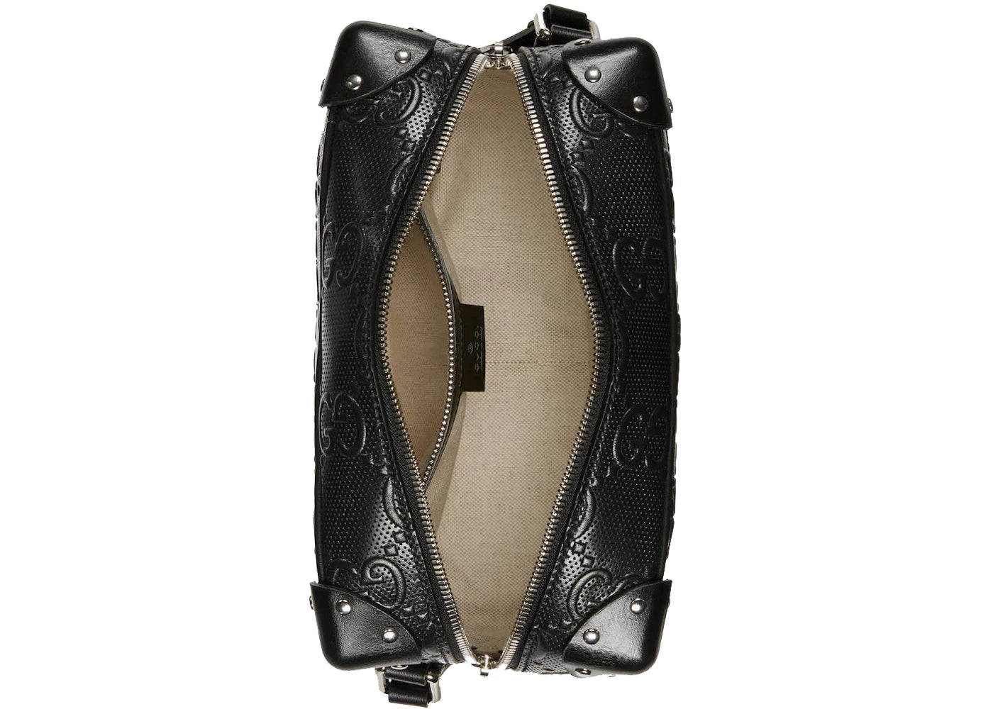 Gucci Gg Embossed Shoulder Bag Black