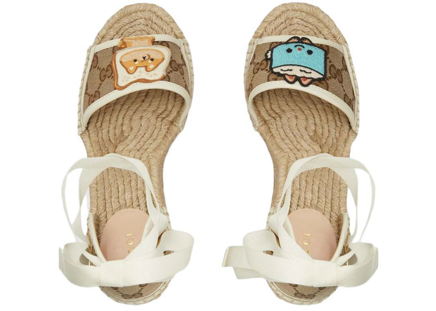 gucci gg espadrille with patch beige white (women's)