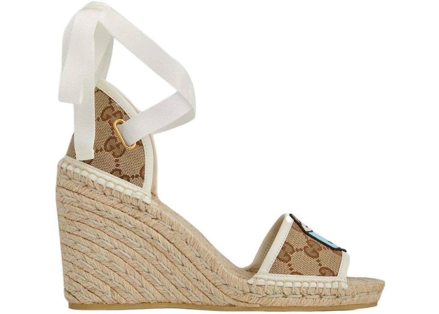 Gucci Gg Espadrille With Patch Beige White (Women'S)