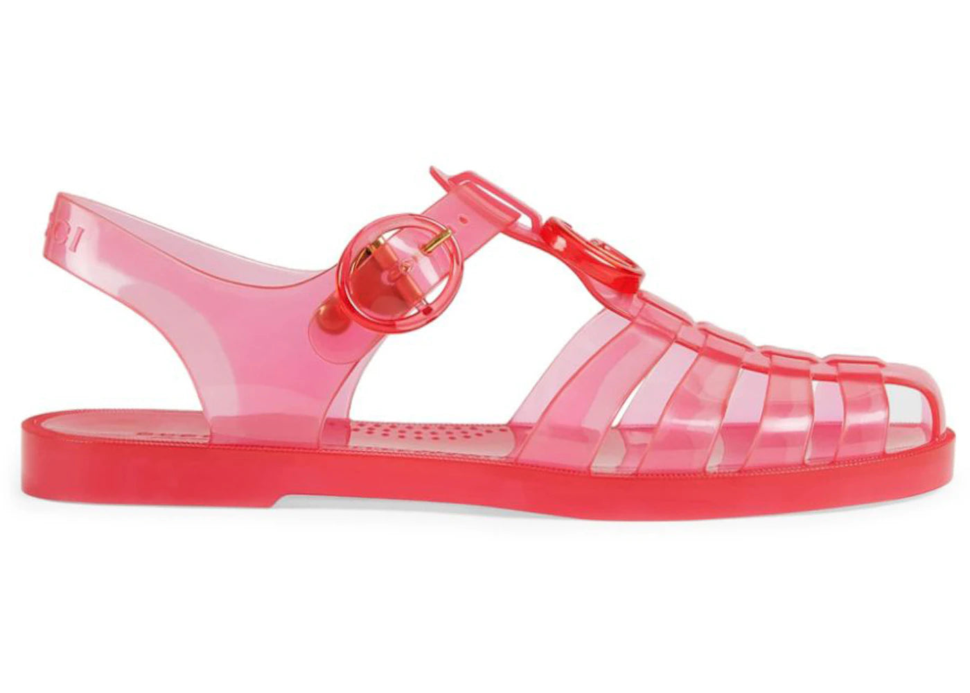 gucci gg fisherman sandal pink clear (women's)