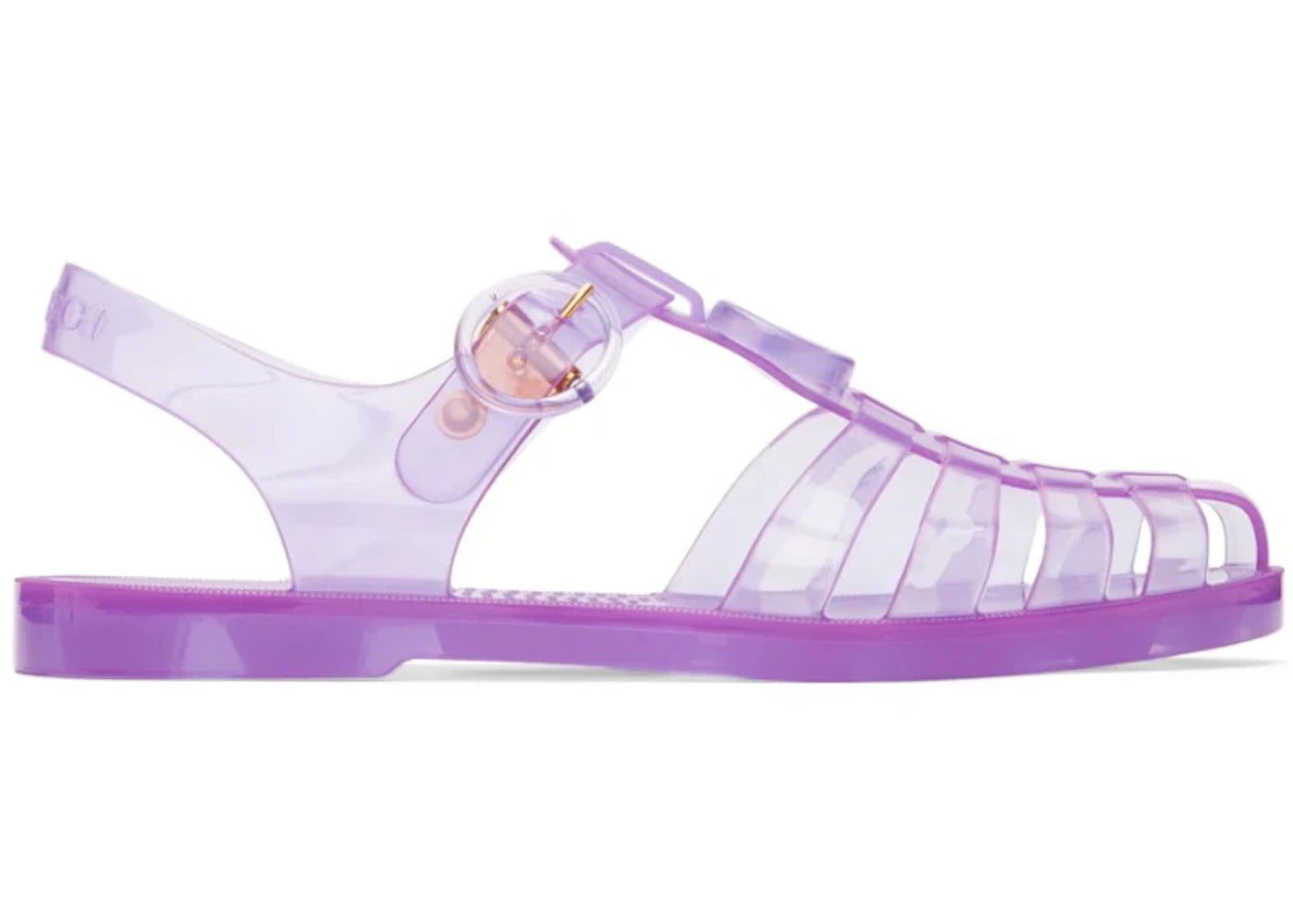 gucci gg fisherman sandal purple clear (women's)