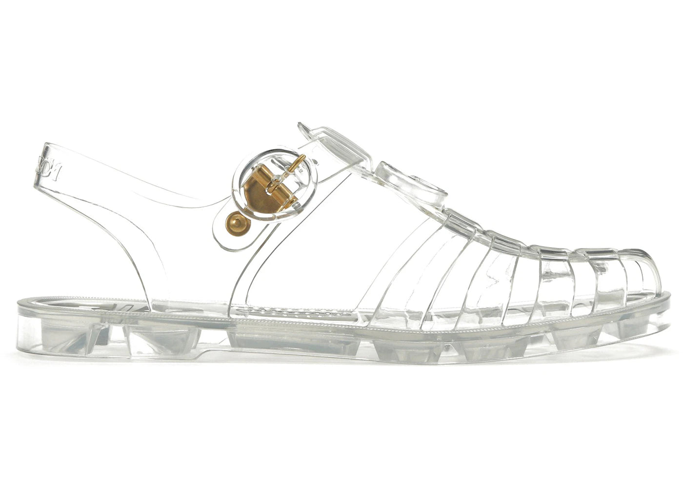 gucci gg fisherman sandal white clear (women's)