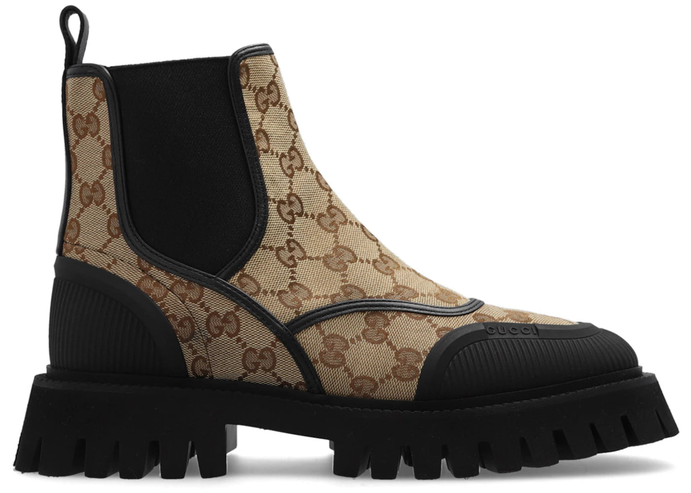 gucci gg jacquard canvas ankle boots beige ebony (women's)