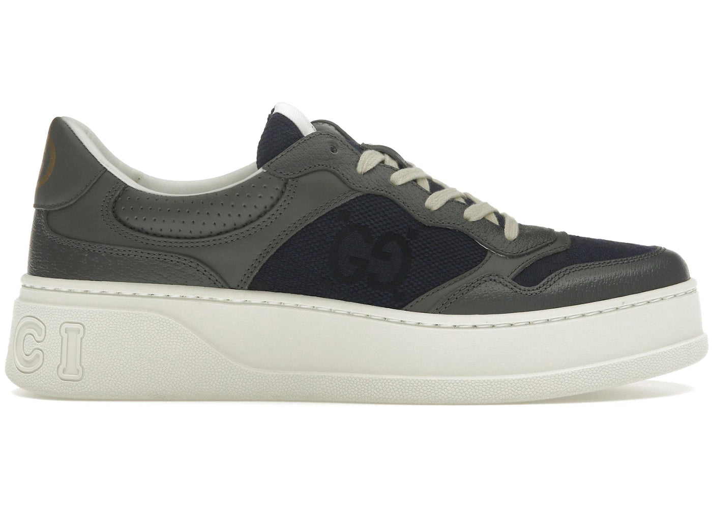 Gucci Gg Lace Up Sneaker Grey Blue