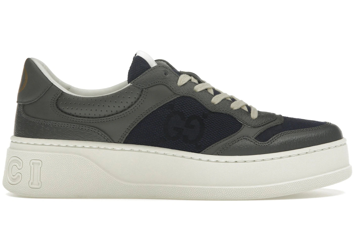 gucci gg lace up sneaker grey blue