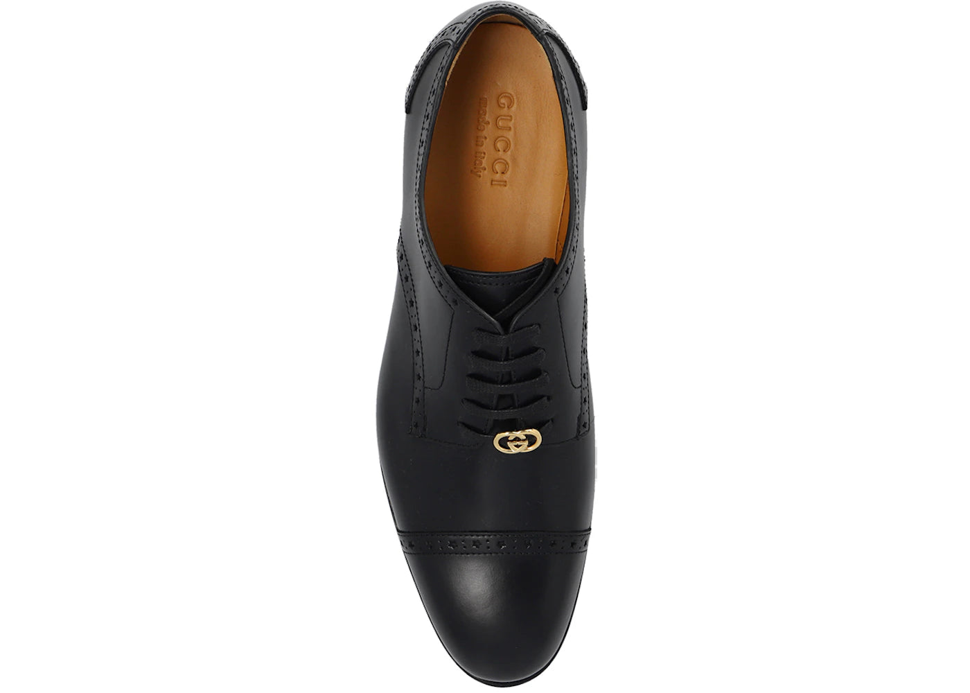 gucci gg logo derby shoes black