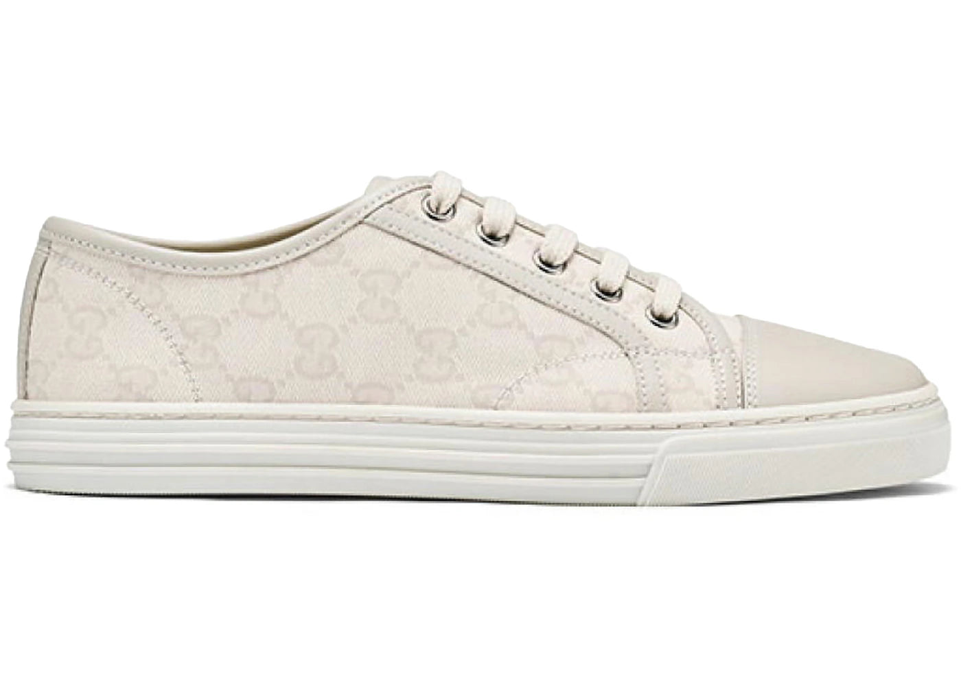 gucci gg low cotton washed white (women's)