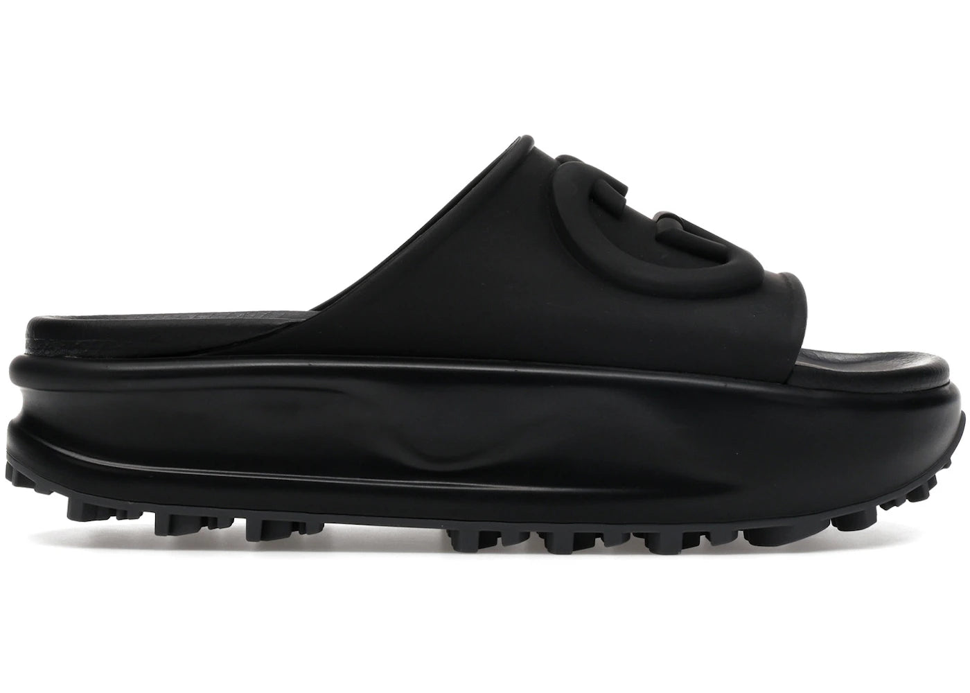 Gucci Gg Oversize Slide Sandal Interlocking G Black (Women'S)