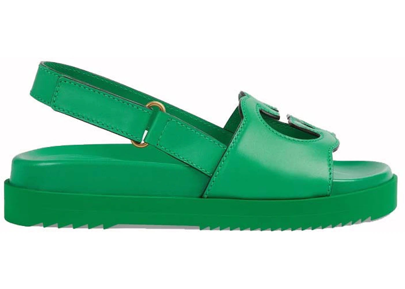 gucci gg platform sandal green (women's)