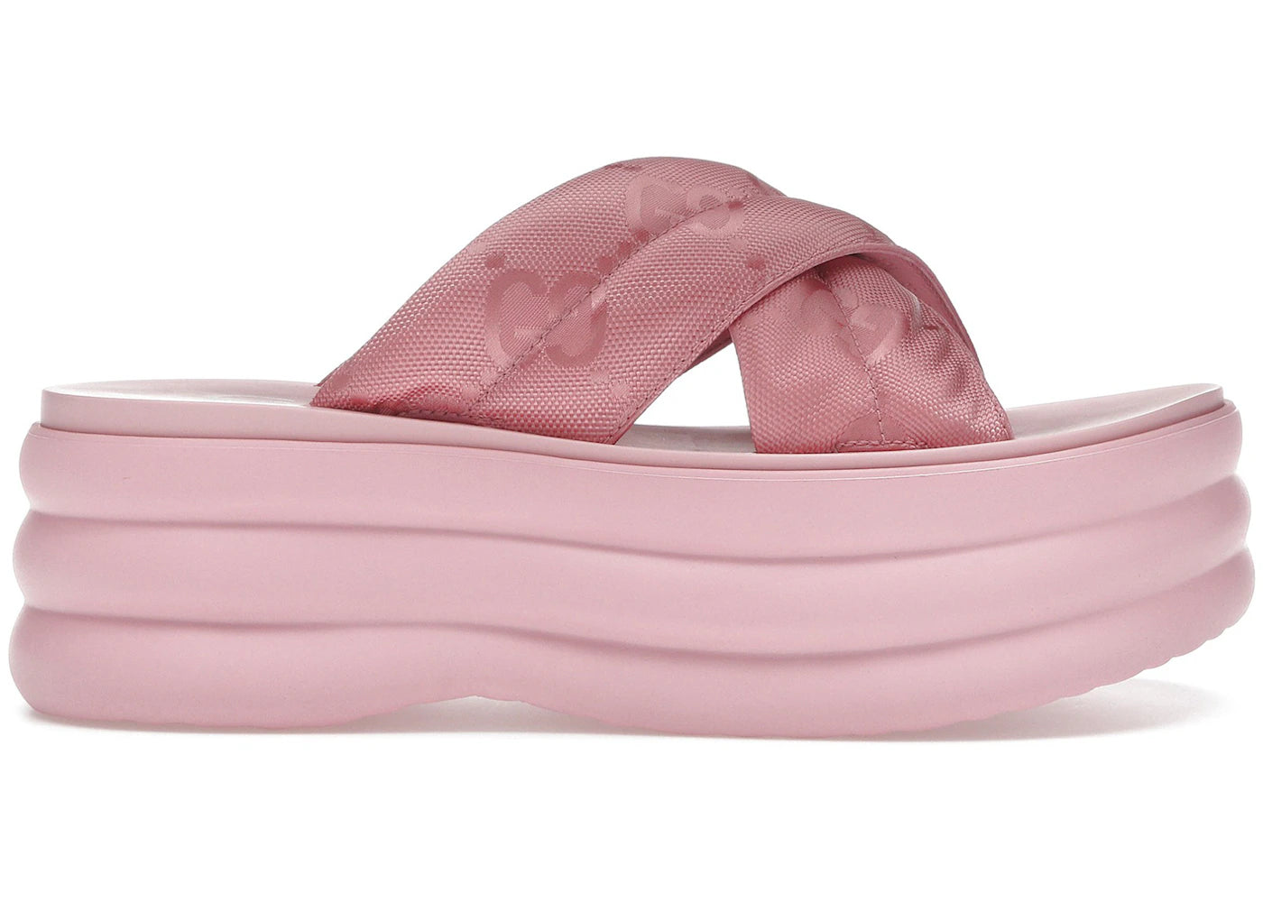 gucci gg platform slide pink (women's)