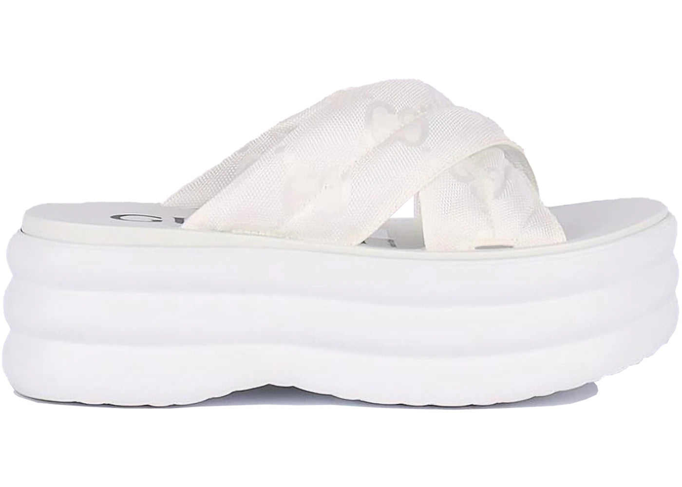 gucci gg platform slide white (women's)