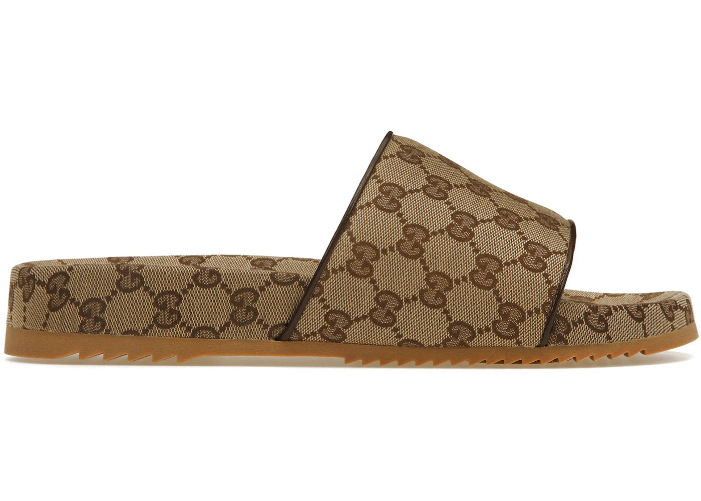 gucci gg slide beige canvas